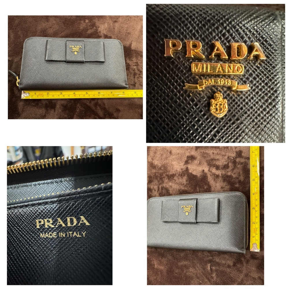 Prada Black Saffiano Wallet with Bow Accent NWOT - Picture 8 of 8